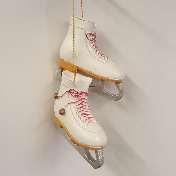 White Ice Skates Ornament